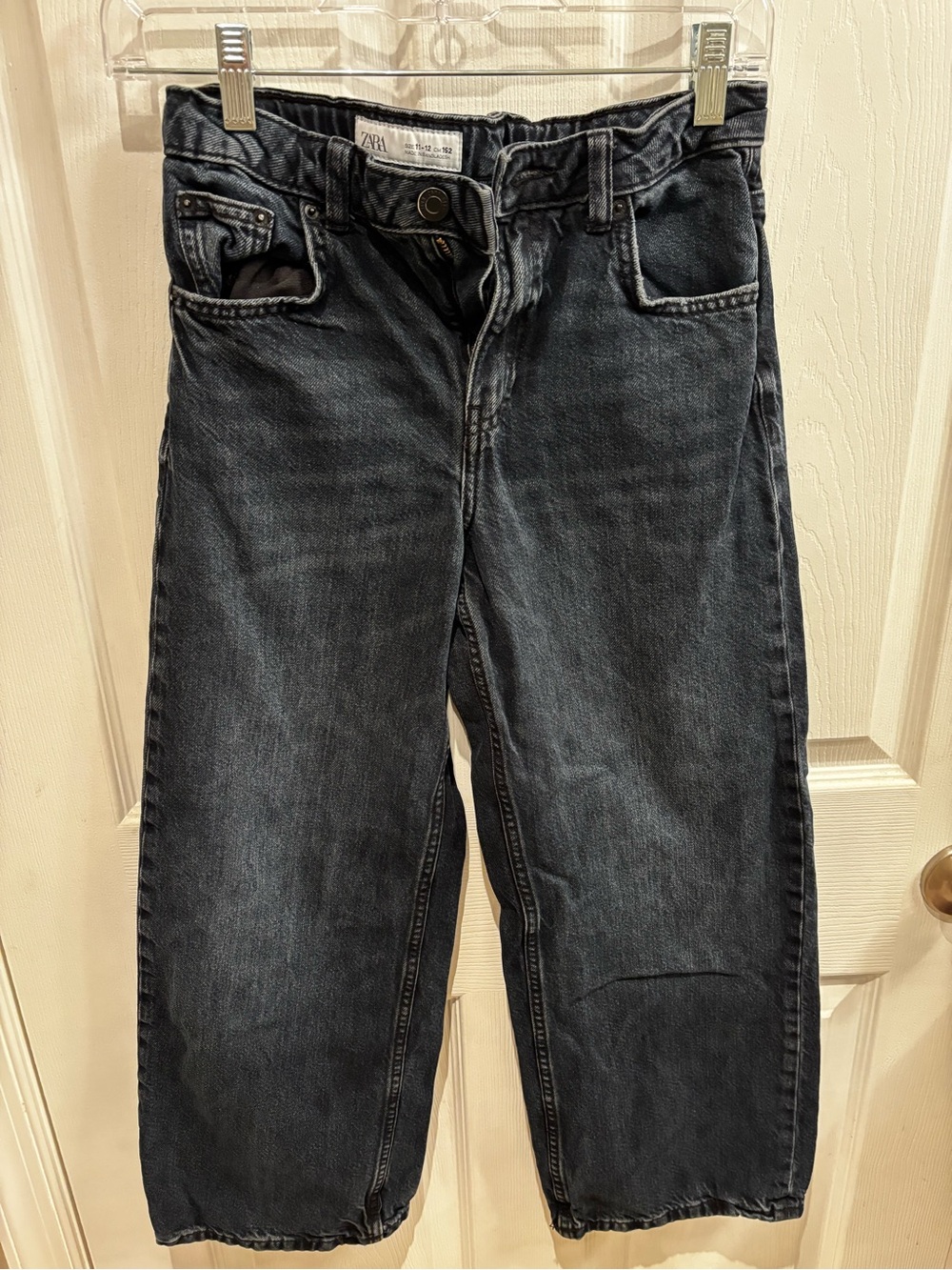 Zara girls black wide leg jeans